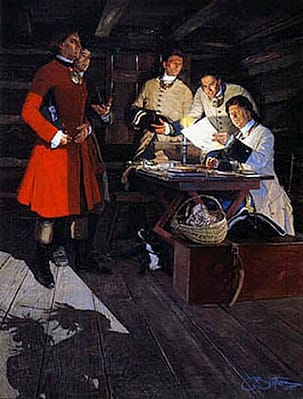 1753 - Major Washington and 
French Captain Riparti
Fort Le Boeuf 