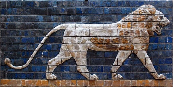 Ancient lion-Babylon-Ishtar Gate 575 BC-King Nebuchadnezzar II