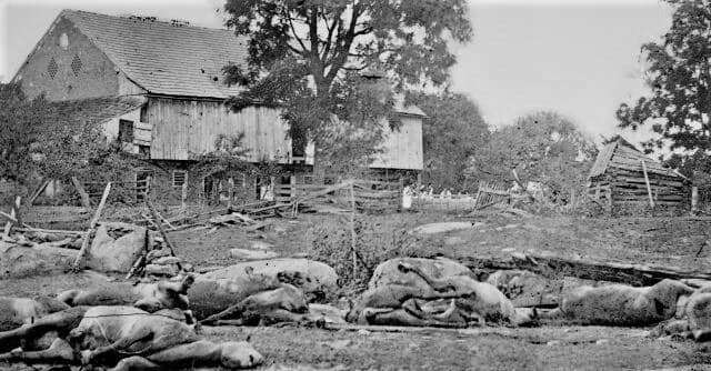 Gettysburg - Trostle Farm - dead artillery horses
