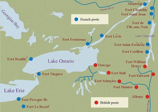 1750-Lake Ontario Region-French & British Forts/French Captain Chabert de Joncair